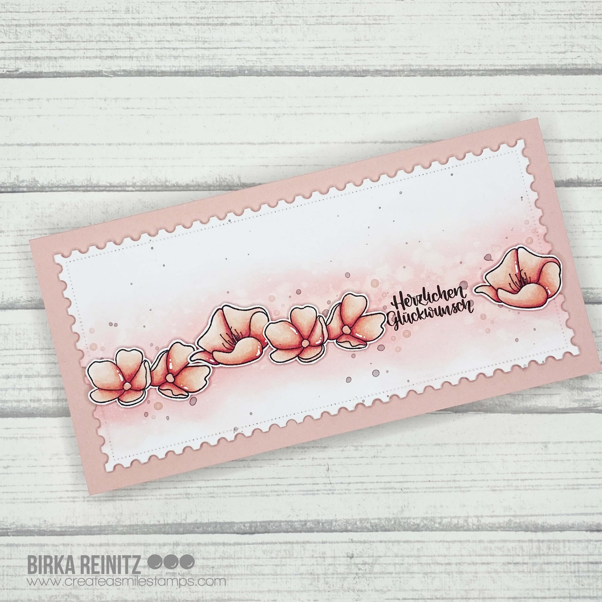 Clear A6 Blatt und Blüte